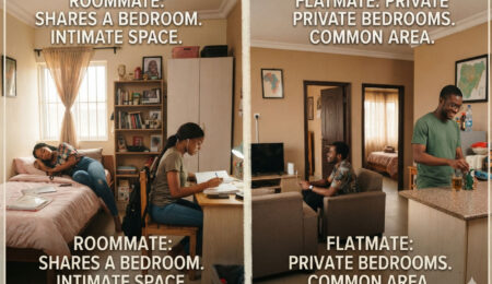 Difference between room mate and flat mate